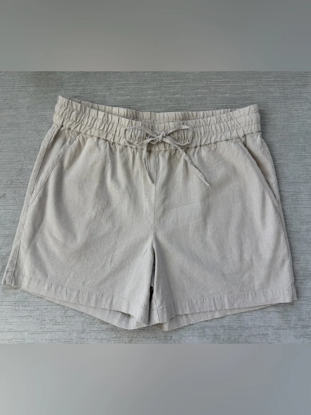 Tommy Bahama Linen Blend Drawstring Shorts Small Petite NWT Natural - Picture 7 of 8